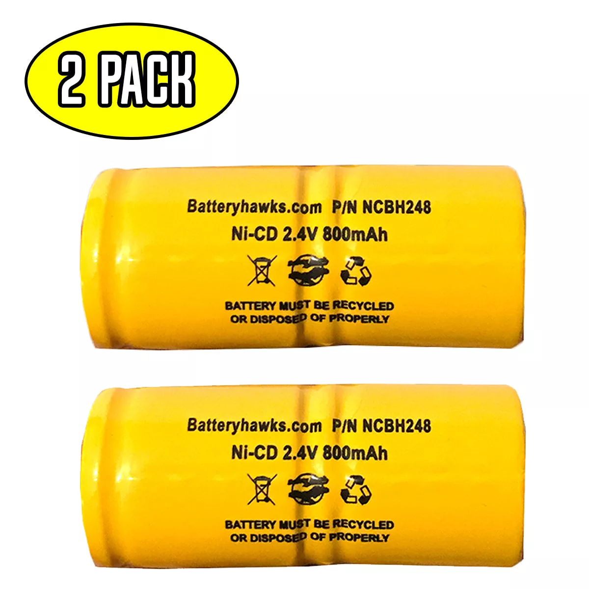 (2 Pack) GAS-1 Dantona GAS1 Ni-CD Battery Pack Replacement for Gas Meter