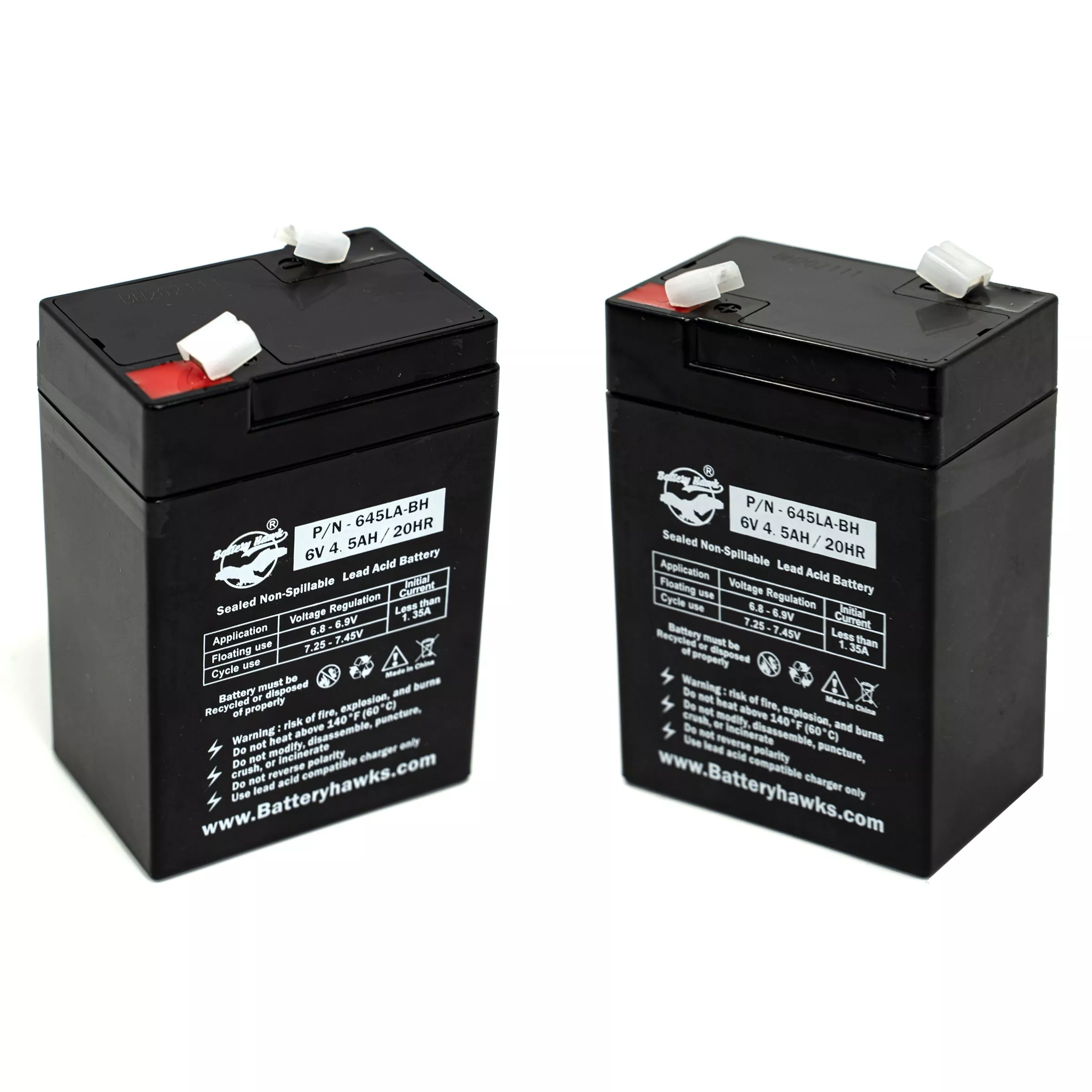(2 Pack) Light Alarms 6v 4.5 AH 4.0 EMB20605 OPS6401 EMBSC0642 PS650L Battery