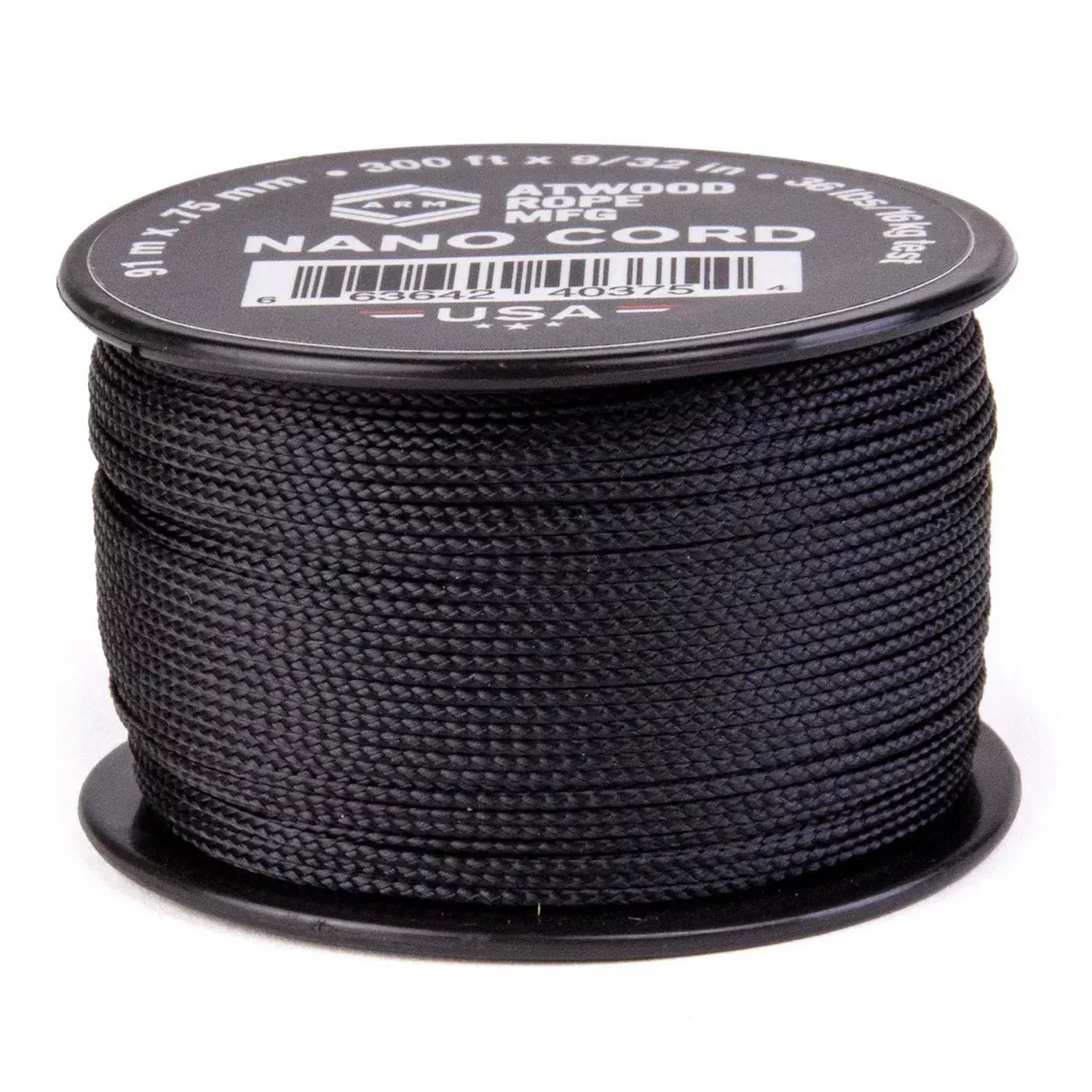 .75mm Nano Cord 300 ft Black
