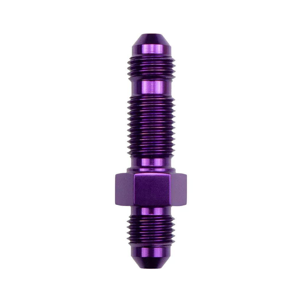 -8 AN Fitting Bulkhead Straight Purple