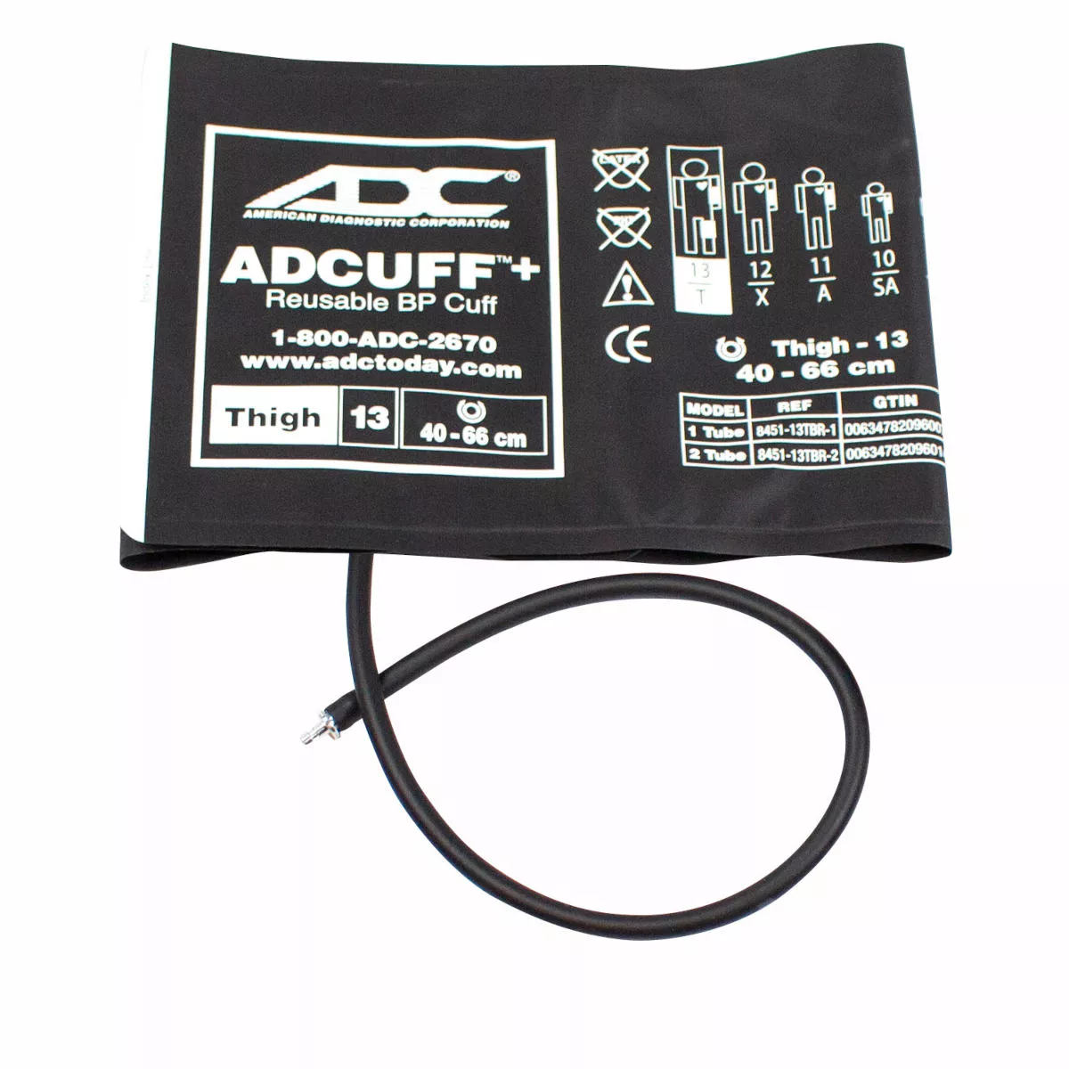 Adview2 Cuff, 1 Tube Thigh, Brown, w/Male Bayonet - ADC 9005-13TBR-1MB