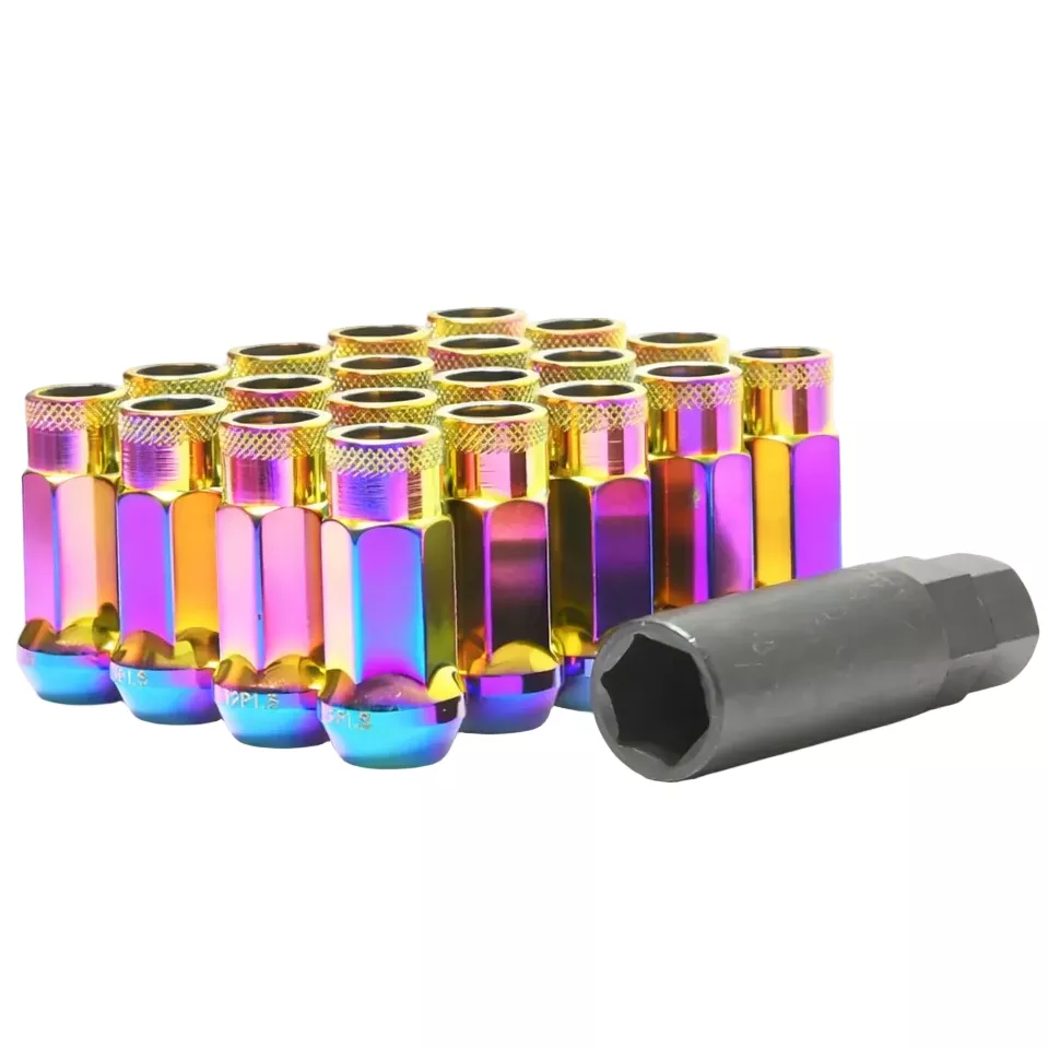 Wheel Mate Muteki SR48 Open End Locking Lug Nut Set of 4 - Neon 12x1.25 48mm