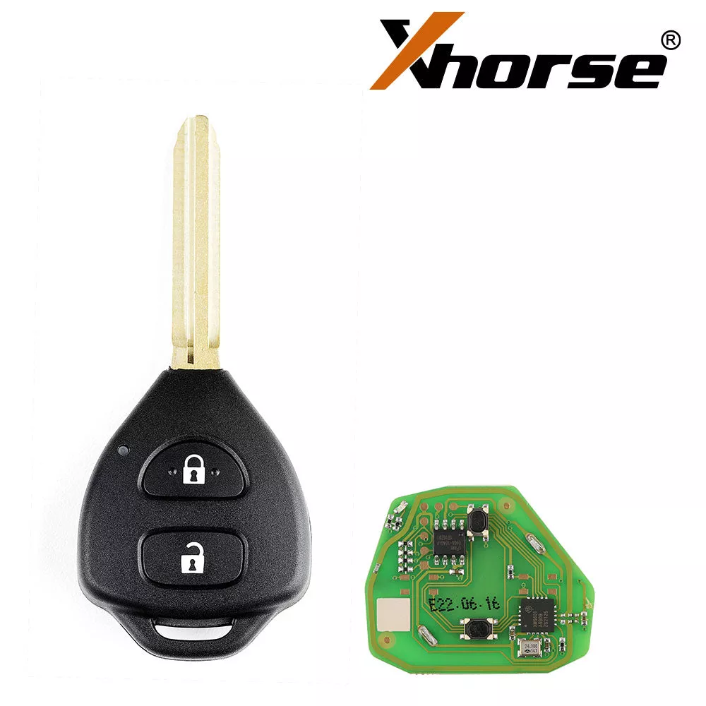 Xhorse XKTO05EN Toyota Wire Remote Key Flat 2 Buttons Triangle English Version 5pcs/lot