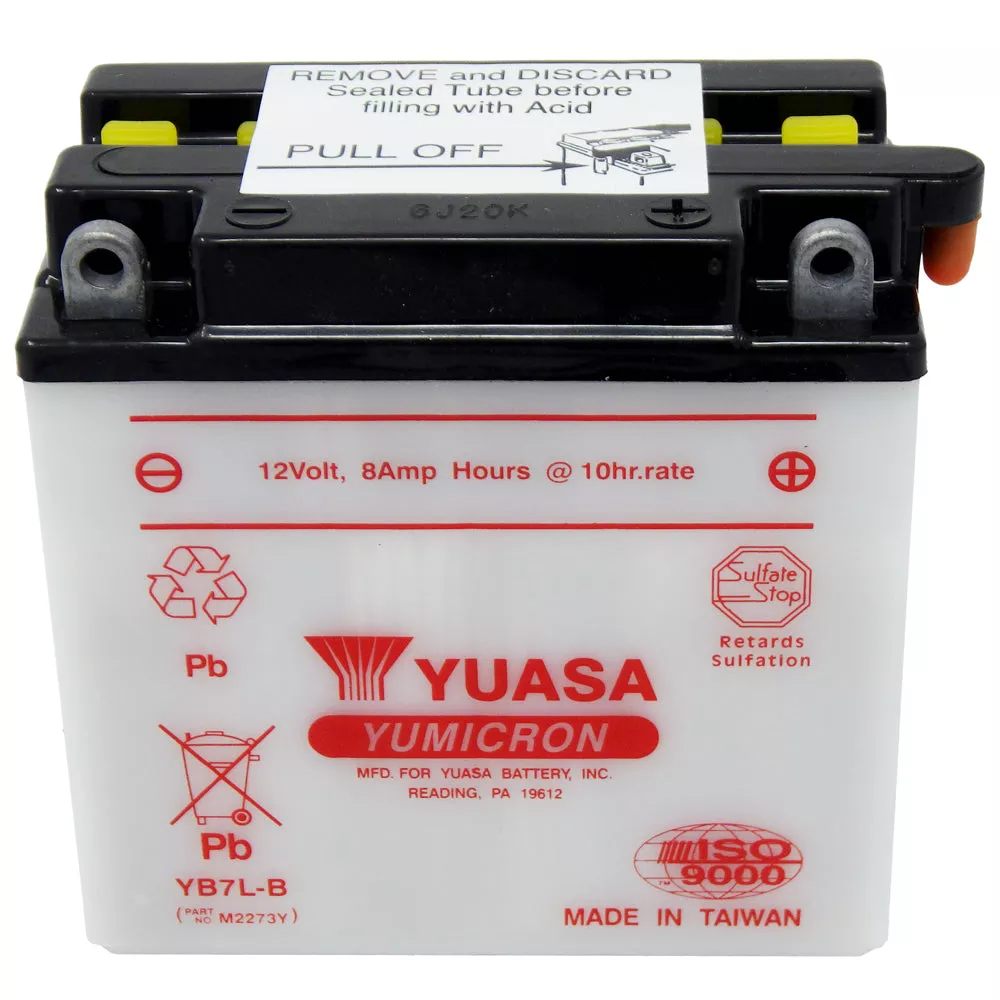 YB7L-B High Perf Conv 12V MC Battery, Dry Charged 8 AH, M2273Y